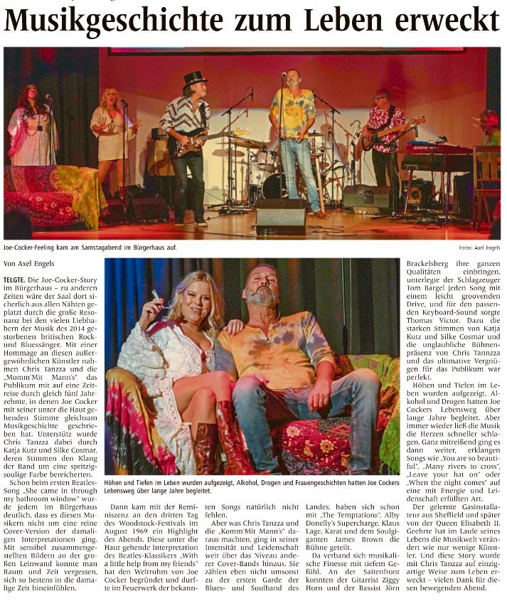 Presseartikel Joe CockerTelgte AxelEngels